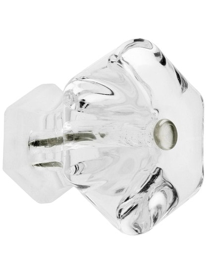 Over-Sized Hexagonal Glass Drawer Knob With Nickel Bolt.