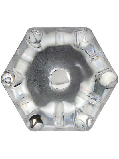 Alternate View 2 of Over-Sized Hexagonal Glass Drawer Knob With Nickel Bolt.