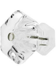 Over-Sized Hexagonal Glass Drawer Knob With Nickel Bolt.