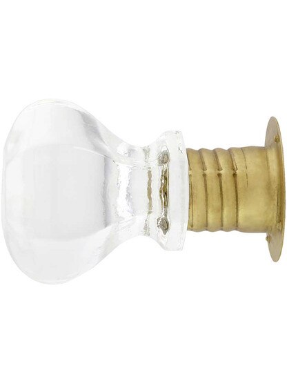 Alternate View of Clear Hexagonal Glass Cabinet Knob With Threaded Shank.