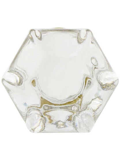 Alternate View 2 of Clear Hexagonal Glass Cabinet Knob With Threaded Shank.
