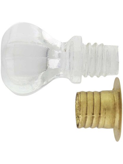 Alternate View 3 of Clear Hexagonal Glass Cabinet Knob With Threaded Shank.