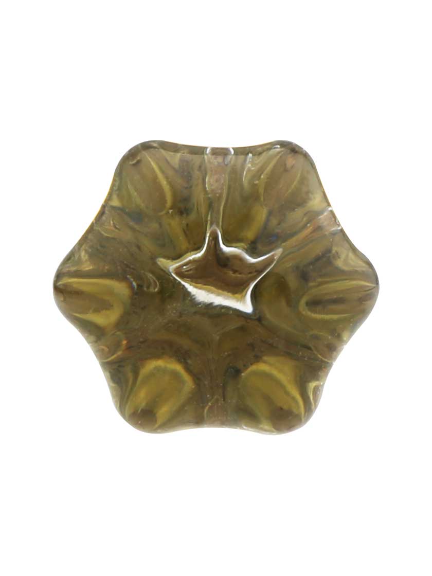 Small Victorian Style Glass Cabinet Knob With Brass Base | House of ...