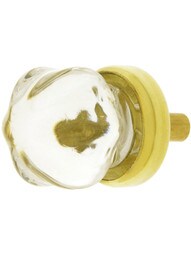 Small Victorian Style Glass Cabinet Knob With Brass Base