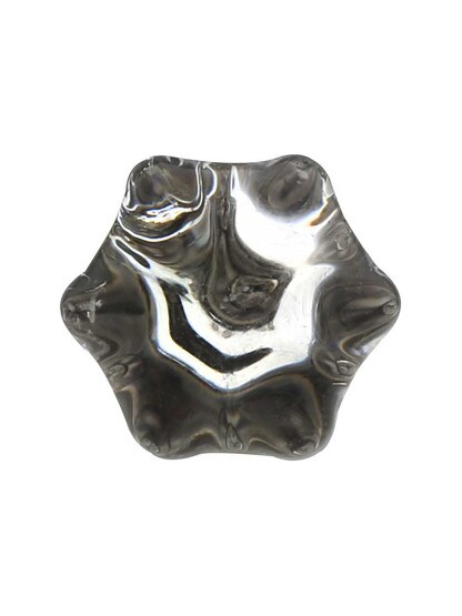 Alternate View 2 of Medium Victorian Style Clear Glass Cabinet Knob With Nickel Base.