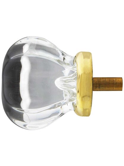 Alternate View of Medium Victorian Glass Cabinet Knob With Brass Base