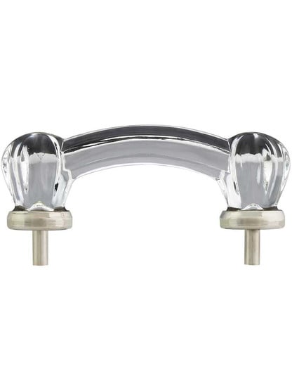 Alternate View of Victorian Style Clear Glass Drawer Pull With Nickel Base.