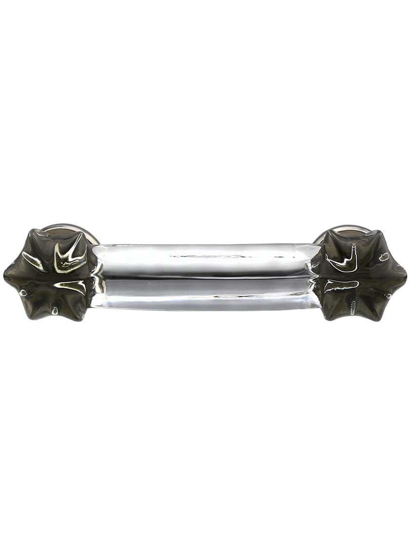 Victorian Style Clear Glass Drawer Pull With Nickel Bases House of