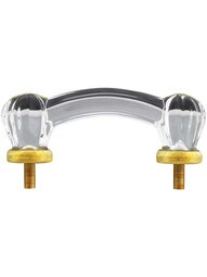 Alternate View of Victorian Style Glass Drawer Pull With Brass Bases
