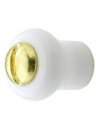Extra Small White Porcelain Cabinet Knob - 1/2" Diameter