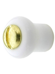 Extra Small White Porcelain Cabinet Knob - 1/2 inch Diameter
