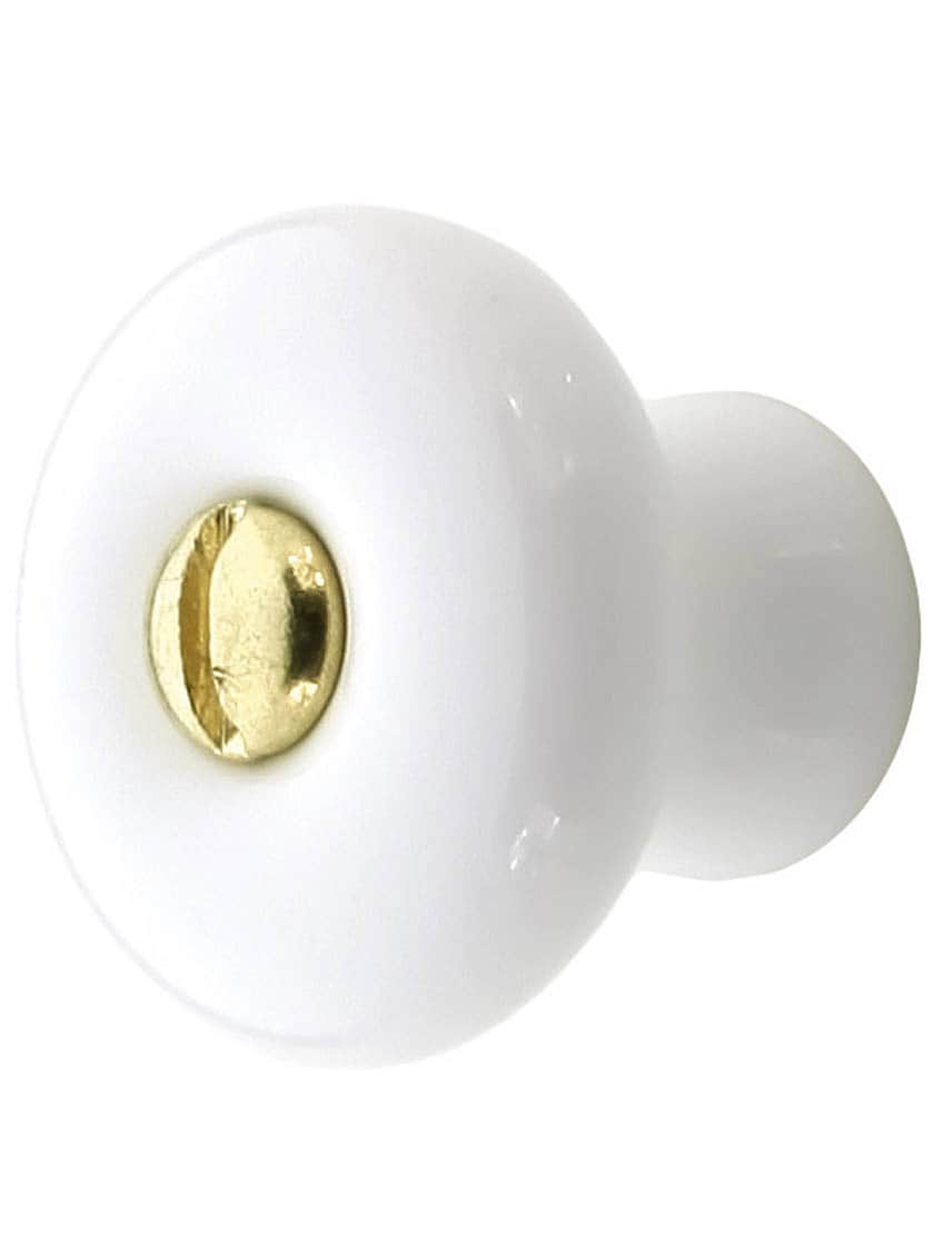P-0398 WHITE PORCELAIN KNOB 