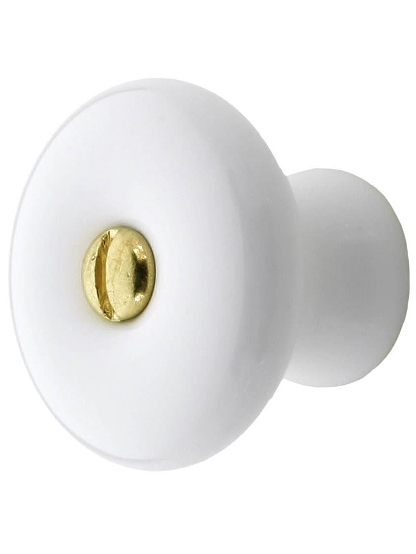 P-0398 WHITE PORCELAIN KNOB 