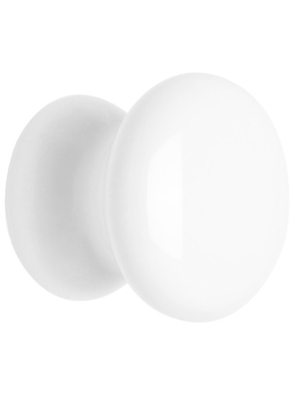 Classic White Porcelain Cabinet and Furniture Knob - 1 inch Diameter