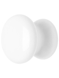 Classic White Porcelain Cabinet & Furniture Knob - 1" Diameter