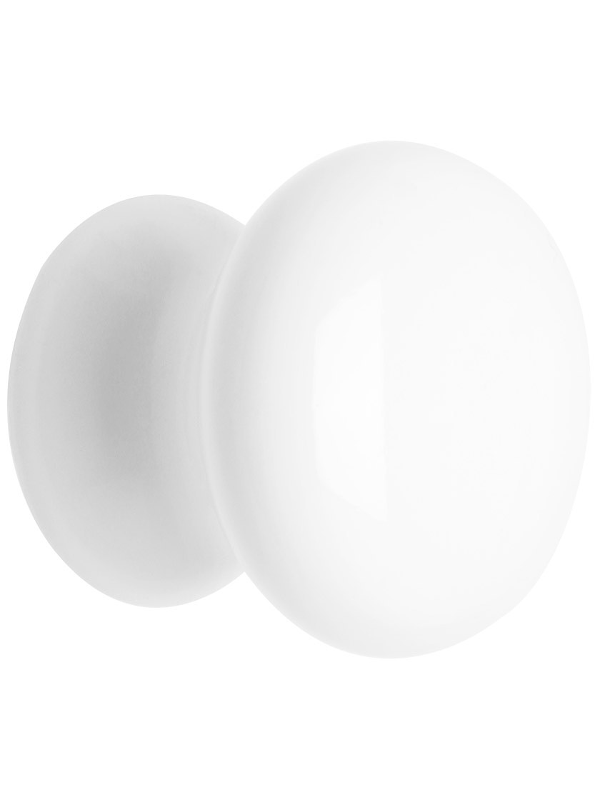 Classic White Porcelain Cabinet & Furniture Knob - 1 1/4" Diameter
