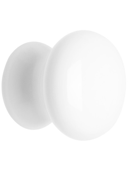 Classic White Porcelain Cabinet and Furniture Knob - 1 1/4 inch Diameter