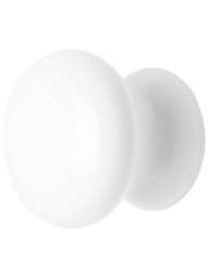Classic White Porcelain Cabinet & Furniture Knob - 1 1/4" Diameter