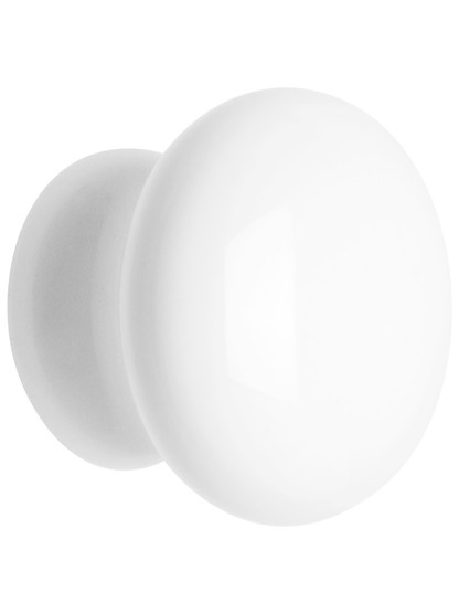 Classic White Porcelain Cabinet & Furniture Knob - 1 1/2" Diameter