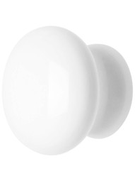 Classic White Porcelain Cabinet and Furniture Knob - 1 1/2 inch Diameter