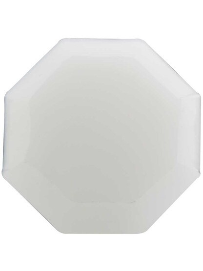 Alternate View 2 of Milk-White Glass Octagonal Glass Knob with Brass Base 1 3/8-Inch Diameter.