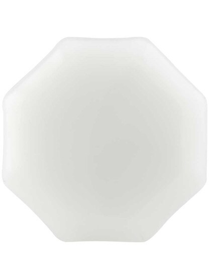 Alternate View 2 of Milk-White Octagonal Glass Knob with Brass Base 1 5/8-Inch Diameter.