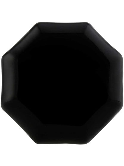 Alternate View 2 of Black Octagonal Glass Knob with Brass Base 1 5/8-Inch Diameter.