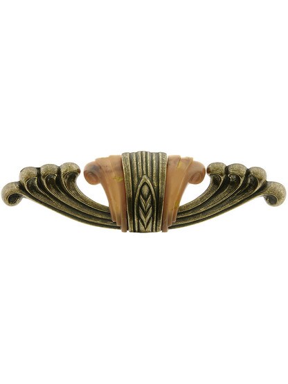 Waterfall Furniture Pull with Bakelite Accents - 4 1/4 inch Center-to-Center.