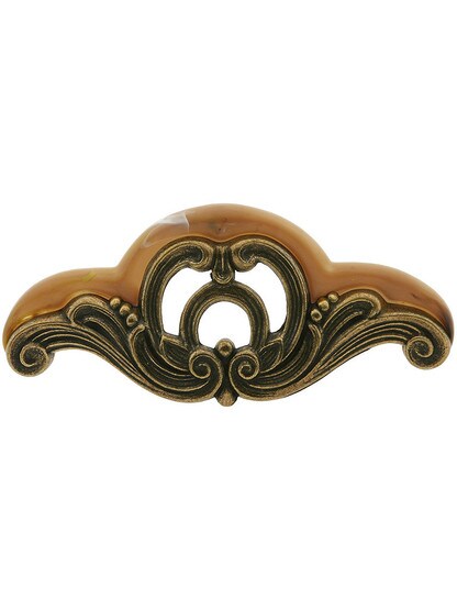 Waterfall Cabinet Pull with Bakelite Accents - 4 1/2 inch Center-to-Center.
