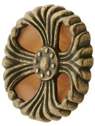 Waterfall Cabinet Knob with Bakelite Insert - 2" Diameter