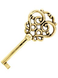 Solid Brass Drawer Key with Fancy Bow