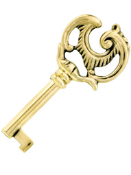 Small Fancy Solid Brass Drawer Key