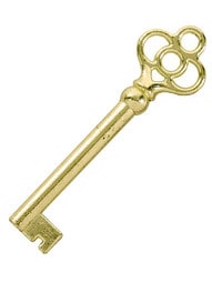 Brass Finish Cabinet Barrel Key.