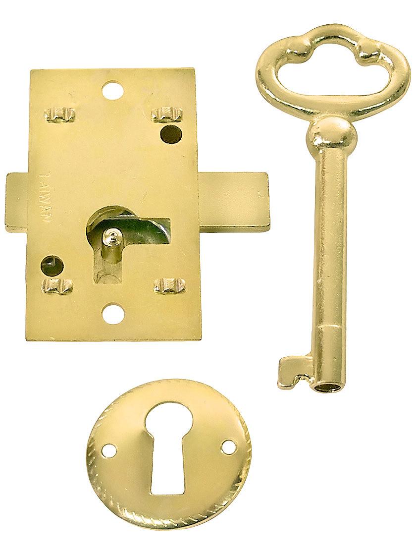 Flush Mount Cabinet Door Lock & Skeleton Key