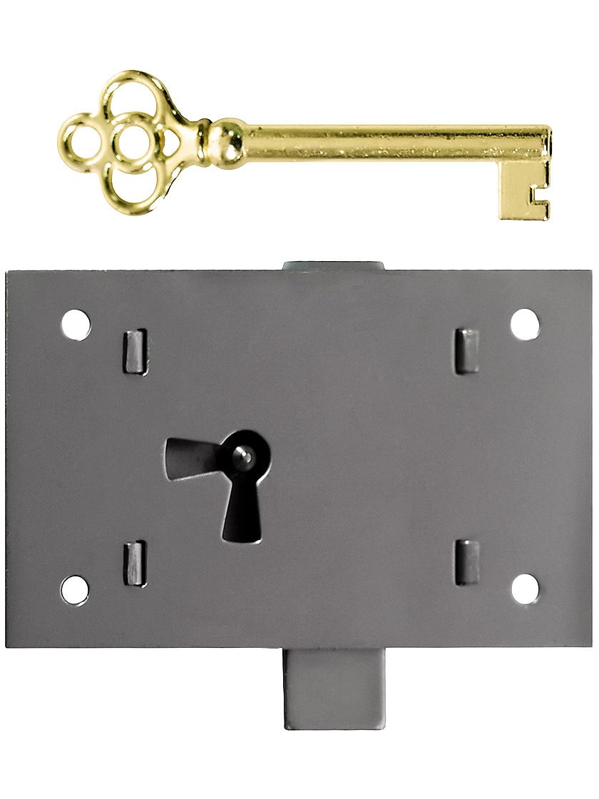 Small Brass Plated Non-Mortise Cabinet Lock