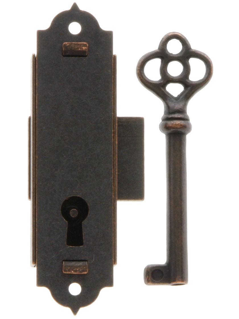 Flush Mount Cabinet Door Lock & Skeleton Key