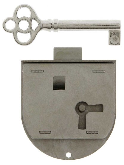 Polished Steel Half Mortise Cabinet Lock - Left Hand.