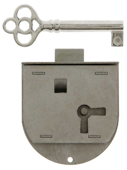 Polished Steel Half Mortise Cabinet Lock - Left Hand