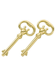 Pair of Brass Plated Two-Bitted Keys.