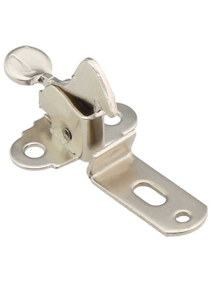 Traditional Cabinet Elbow Catch in Polished Nickel.