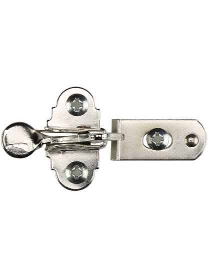 Alternate View of Traditional Cabinet Elbow Catch in Polished Nickel.
