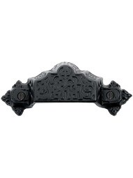 4 3/8" Ornate Cast Iron Bin Pull With Black Powder Coat - 2 7/8" Center-to-Center