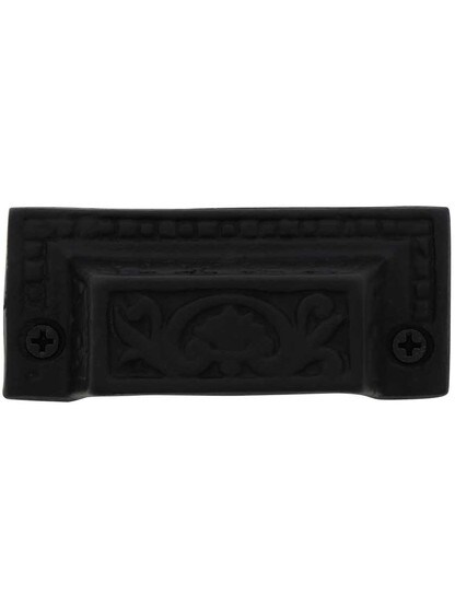 3 1/2 inch Classical Cast Iron Bin Pull With Black Powder Coat