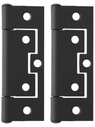 Pair of 3 inch Non-Mortise Cabinet Hinges in Flat Black.