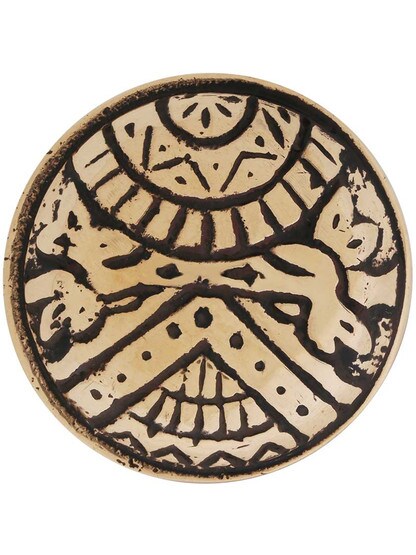 Alternate View 2 of Cast Bronze Oriental Pattern Cupboard Knob - 1 1/4 inch Diameter.