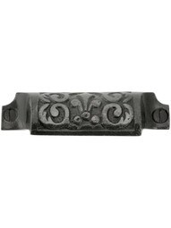 3 5/8" Cast Iron Fleur De Lis Bin Pull With Lacquered Antique Finish - 3 1/4" C-to-C