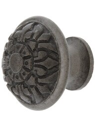 Cast Iron Fleur-de-Lis Knob with 1 1/4 inch Diameter.