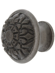 Cast Iron Fleur-de-Lis Knob with 1 1/4 inch Diameter.
