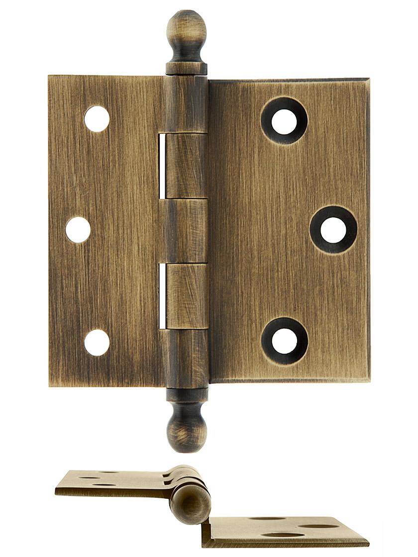 Pair 1” Hinges Solid Brass Door Vintage Reproduction 