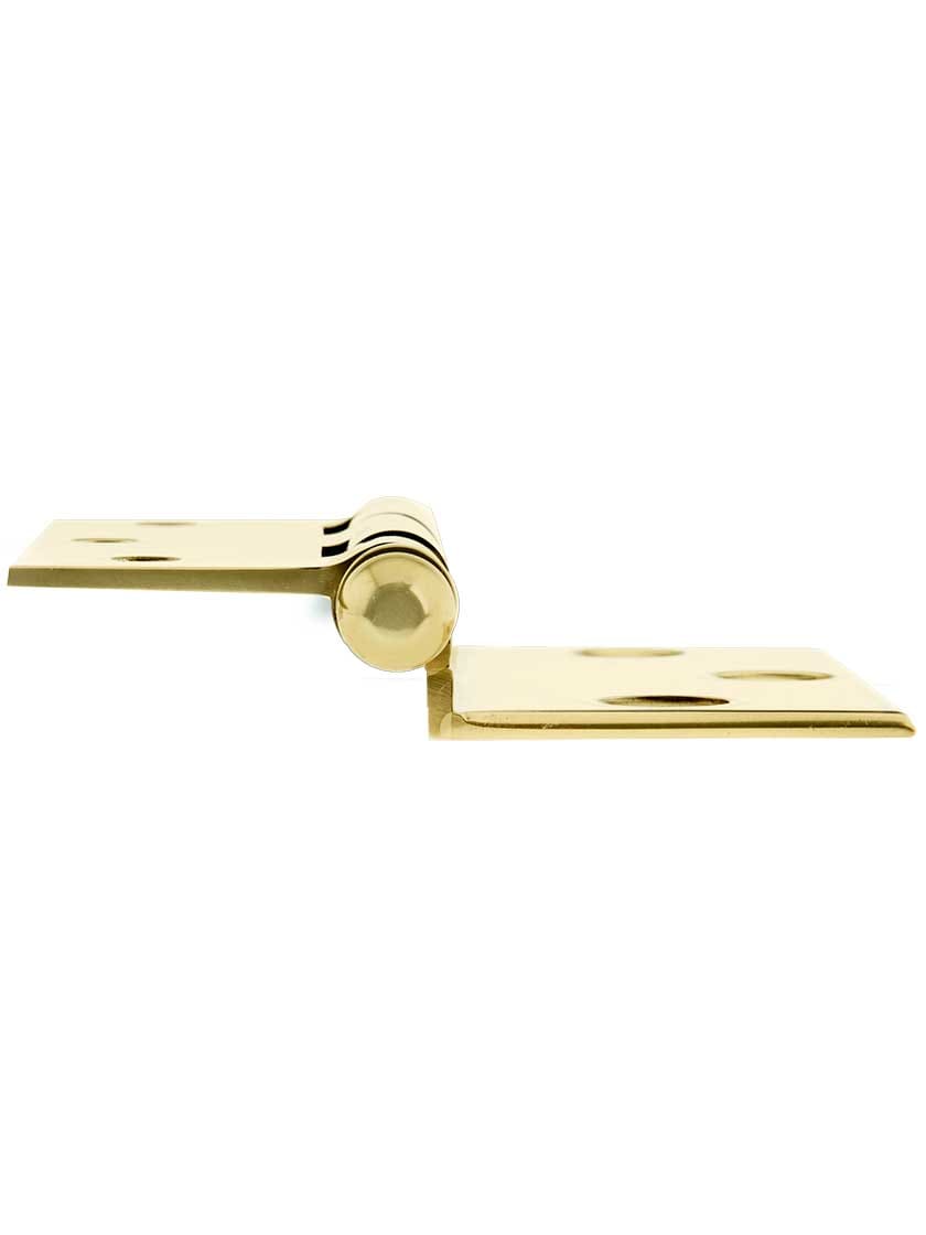 Alternate View 3 of Pair of 2 1/2 inch Half Surface Cabinet Hinges With Beveled Leaves